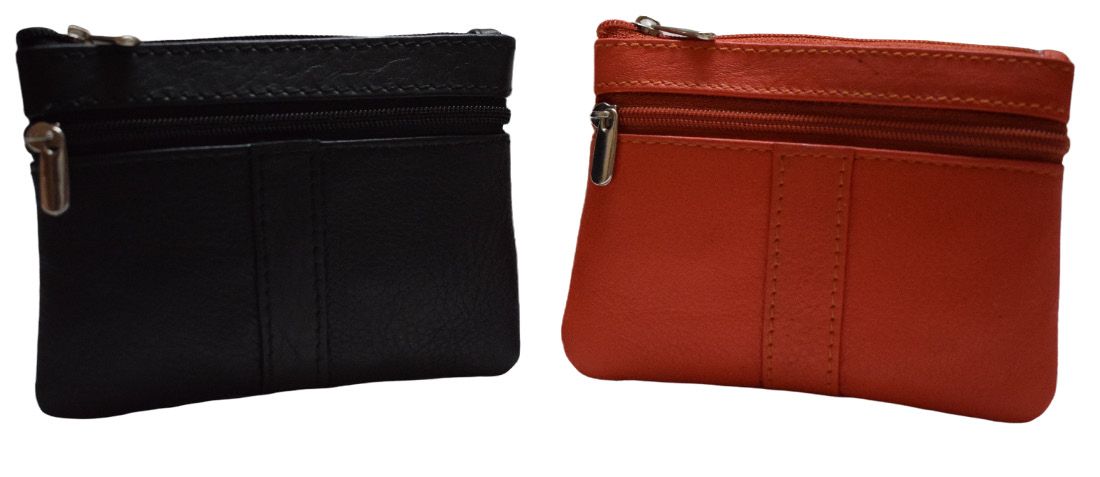 Compact and convenient women’s genuine leather coin purse and credit card holder With Key Chain Holder