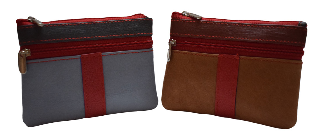 Compact and convenient women’s genuine leather coin purse and credit card holder With Key Chain Holder