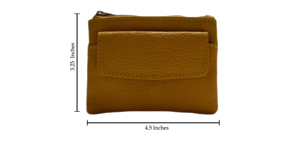 Compact and convenient women’s genuine leather coin purse and credit card holder With Key Chain Holder