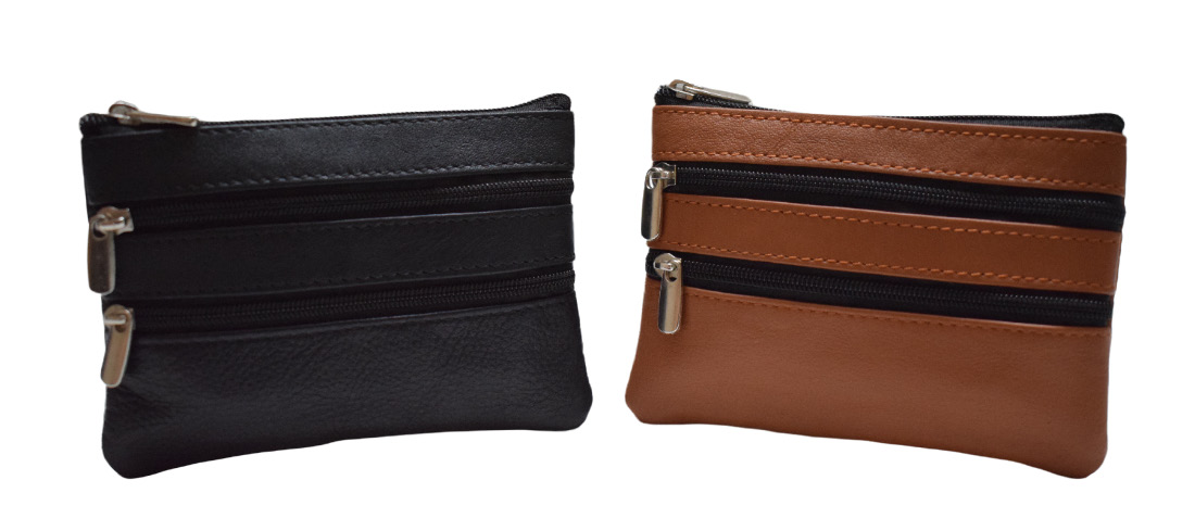Compact and convenient women’s genuine leather coin purse and credit card holder With Key Chain Holder