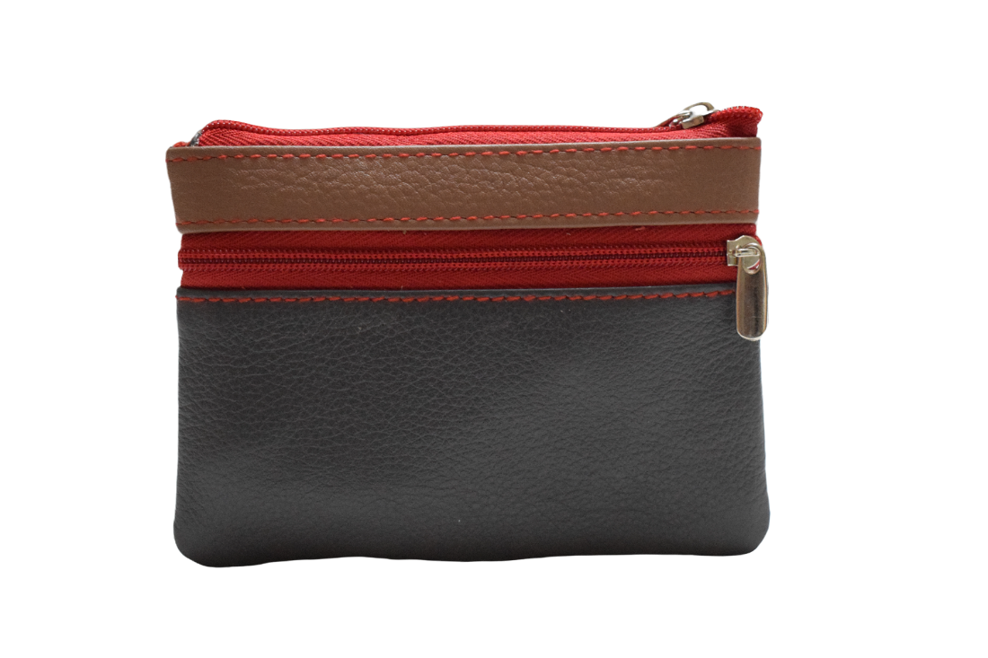 Compact and convenient women’s genuine leather coin purse and credit card holder With Key Chain Holde