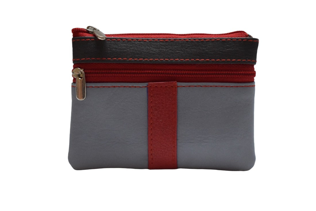 Compact and convenient women’s genuine leather coin purse and credit card holder With Key Chain Holder