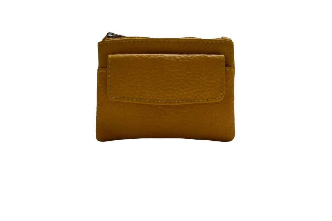 Compact and convenient women’s genuine leather coin purse and credit card holder With Key Chain Holder
