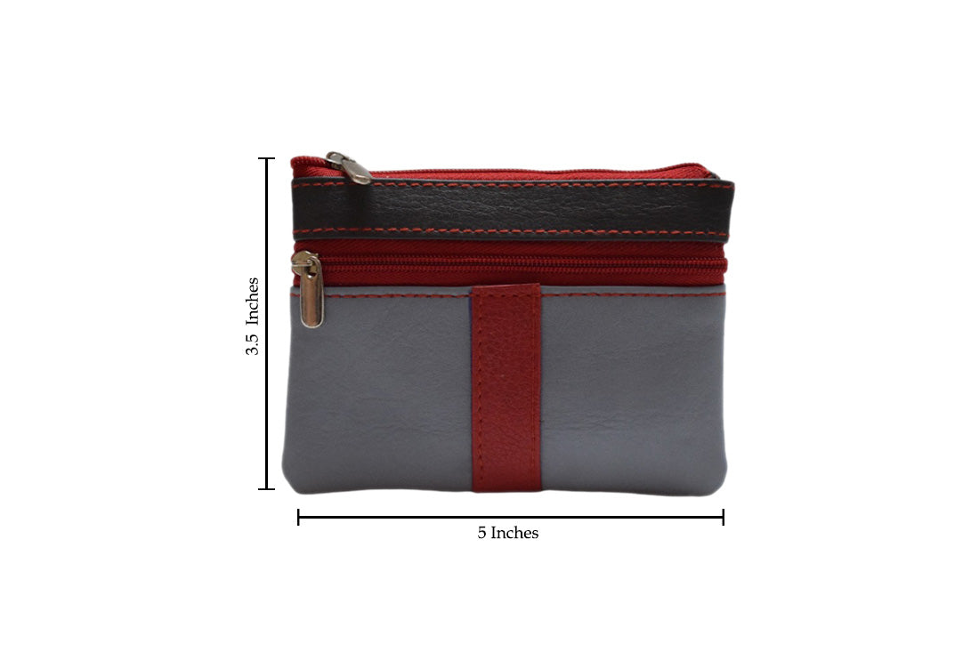 Compact and convenient women’s genuine leather coin purse and credit card holder With Key Chain Holder