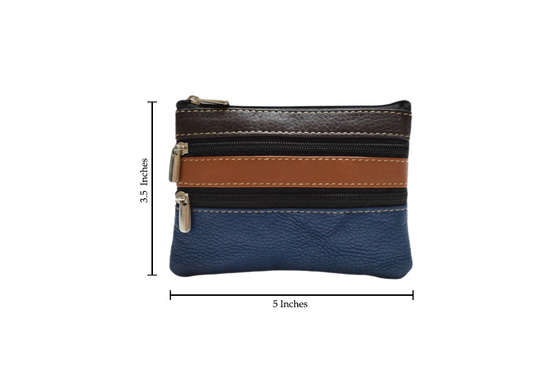 Compact and convenient women’s genuine leather coin purse and credit card holder With Key Chain Holder